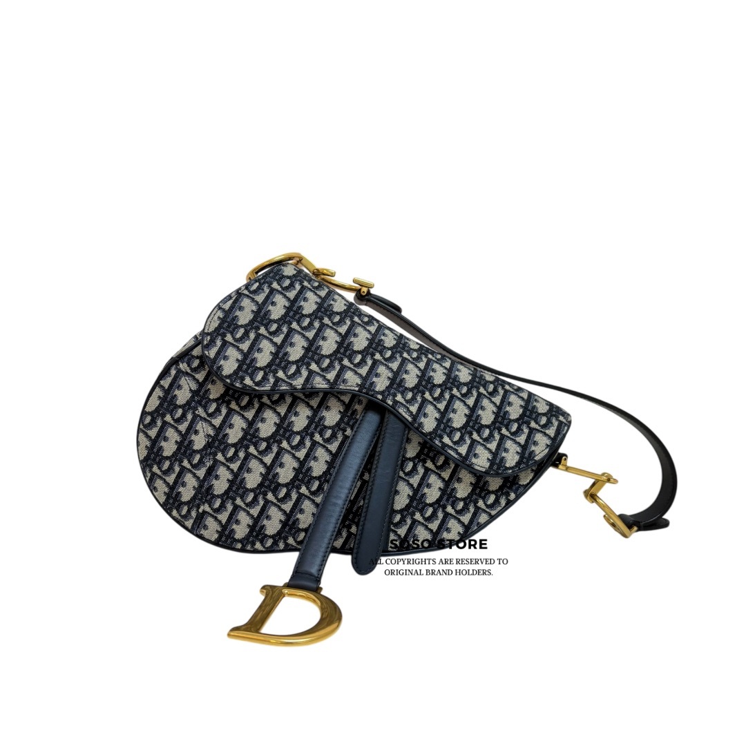 Dior saddle Bag - Blue / Ghw