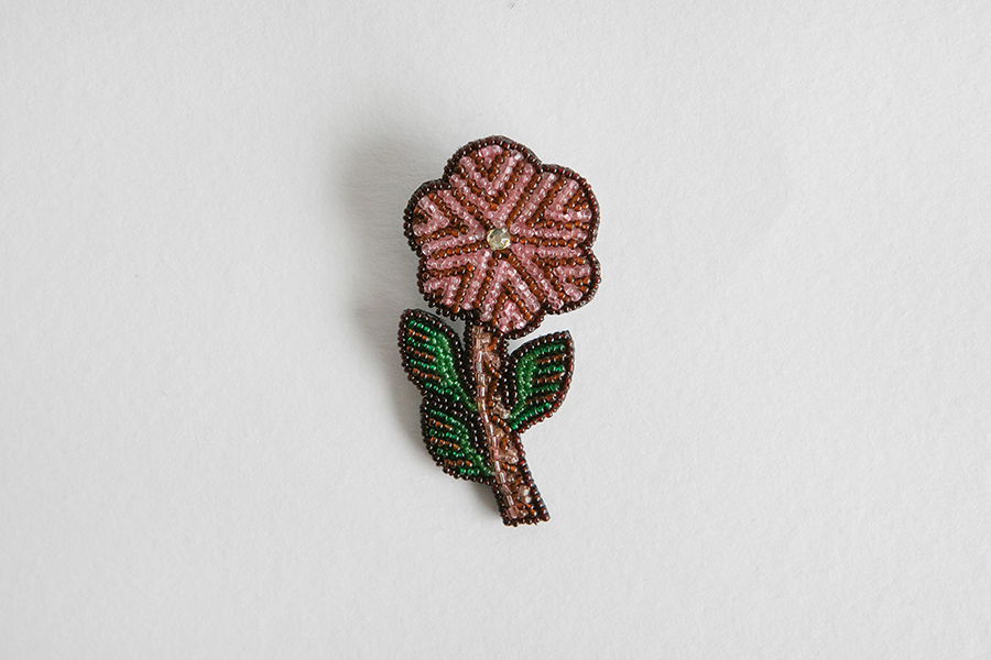 鹿兒島睦週邊 - 刺繡胸章（小林mo子×鹿兒島睦）fleur rose B