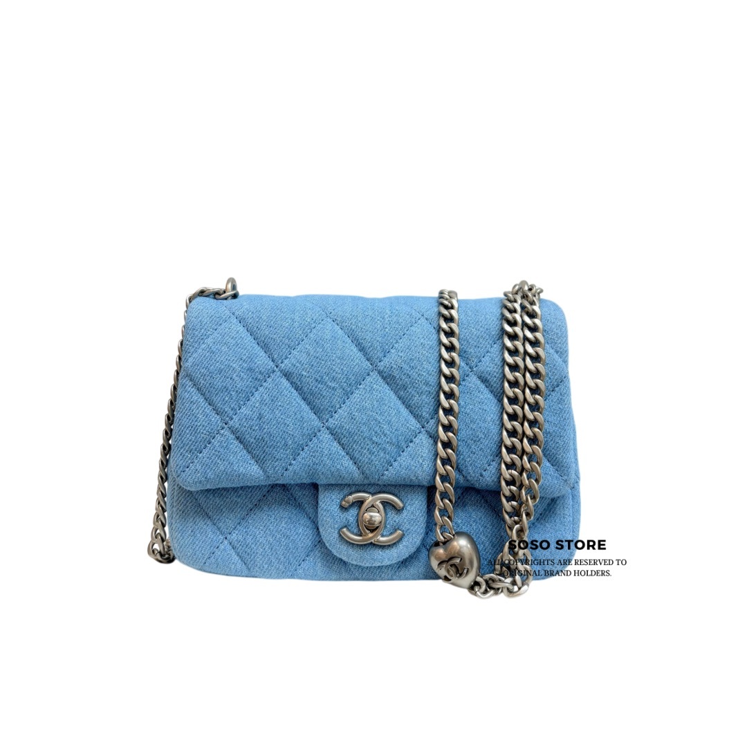 Chanel square Mini Flap - Denim / Shw