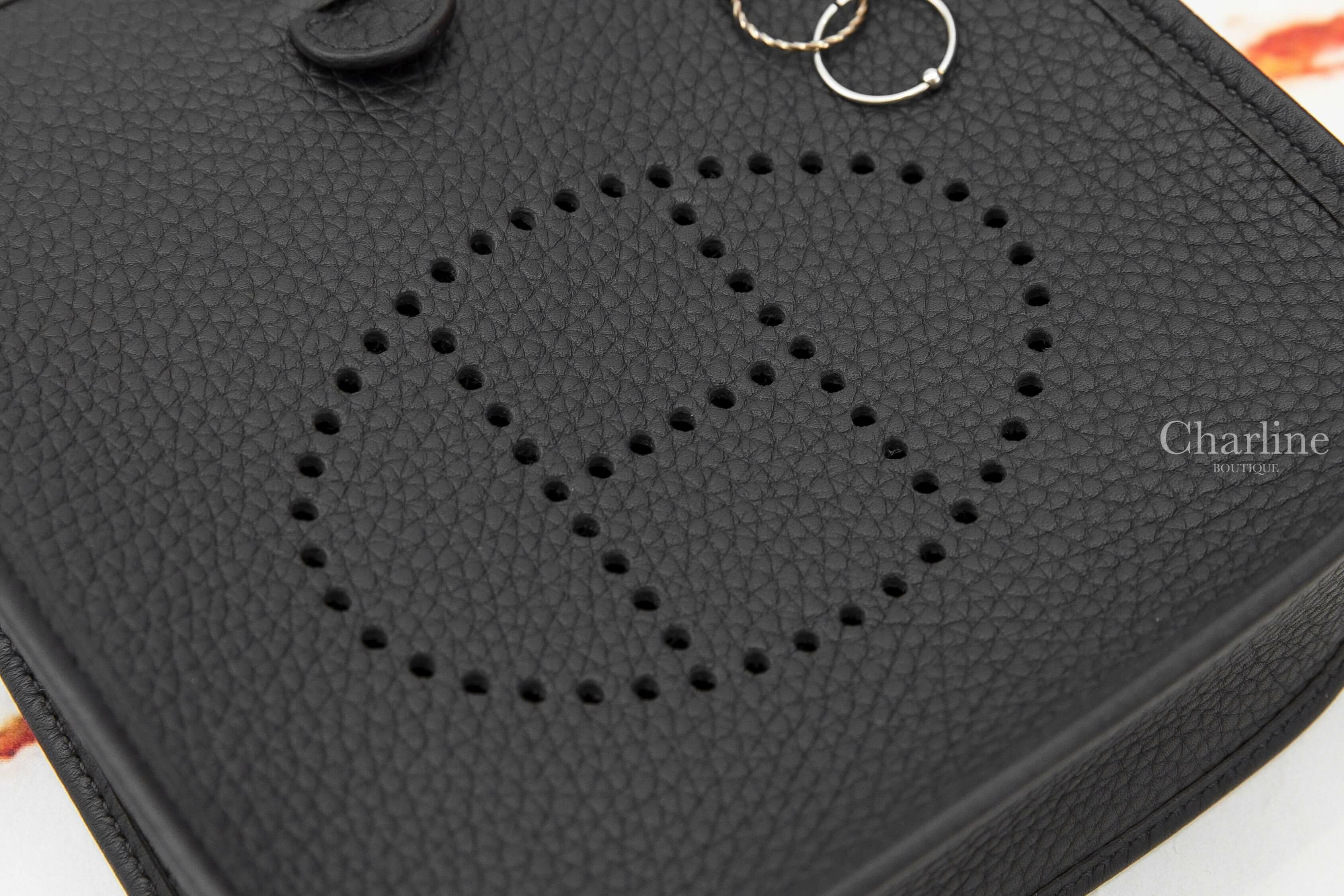 Hermès Evelyne TPM 16cm 89 Noir Taurillon Clemence 黑色銀釦二代簍空洞洞肩背包