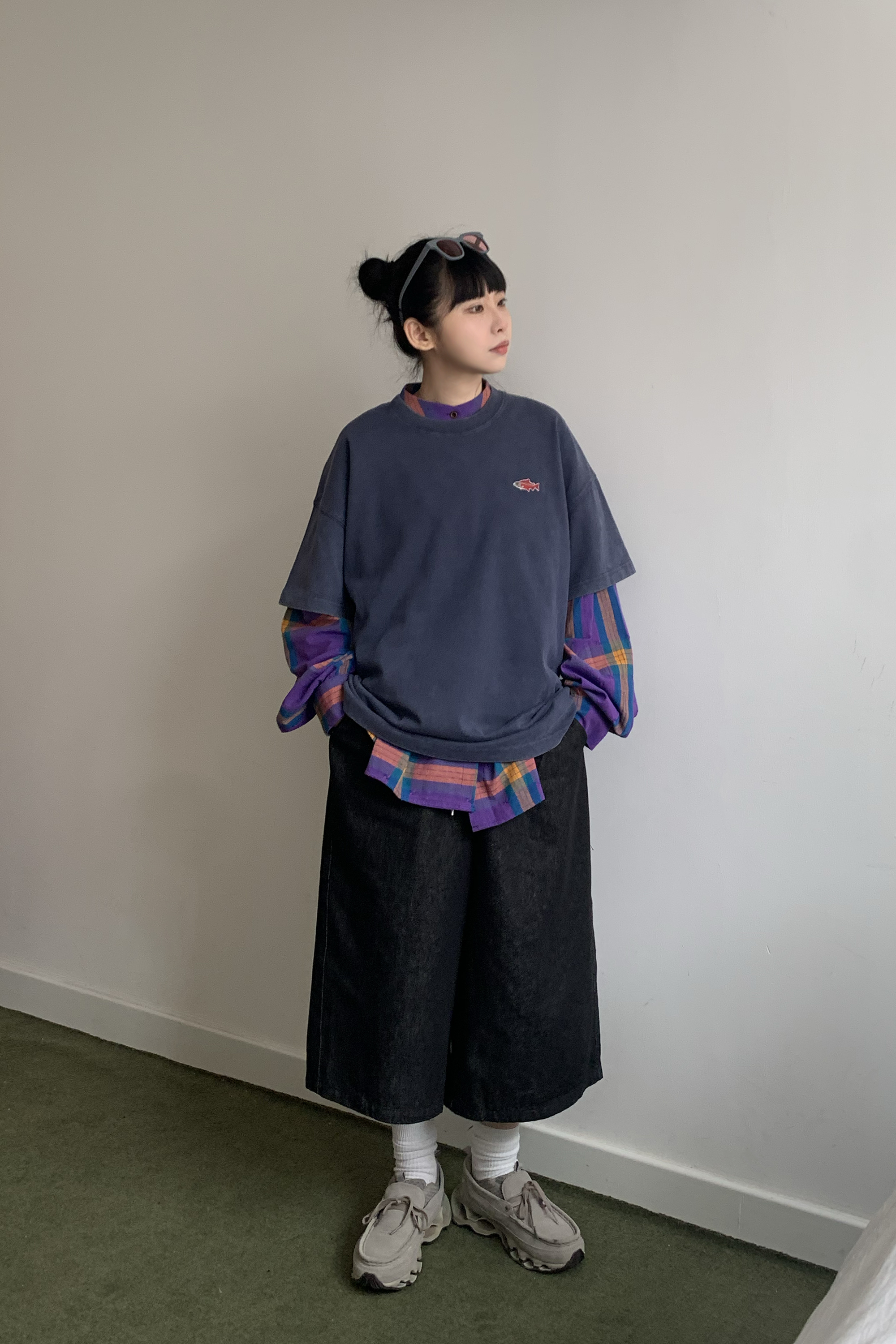 美式復古魚印花短t 2色