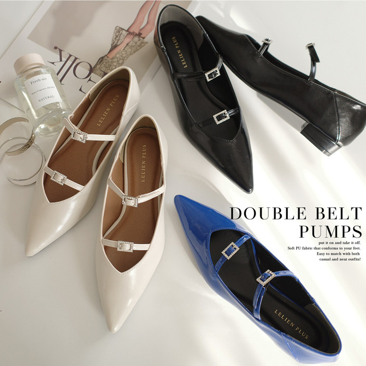 閃閃貴氣 雙帶水鑽瑪莉珍鞋【SY021】