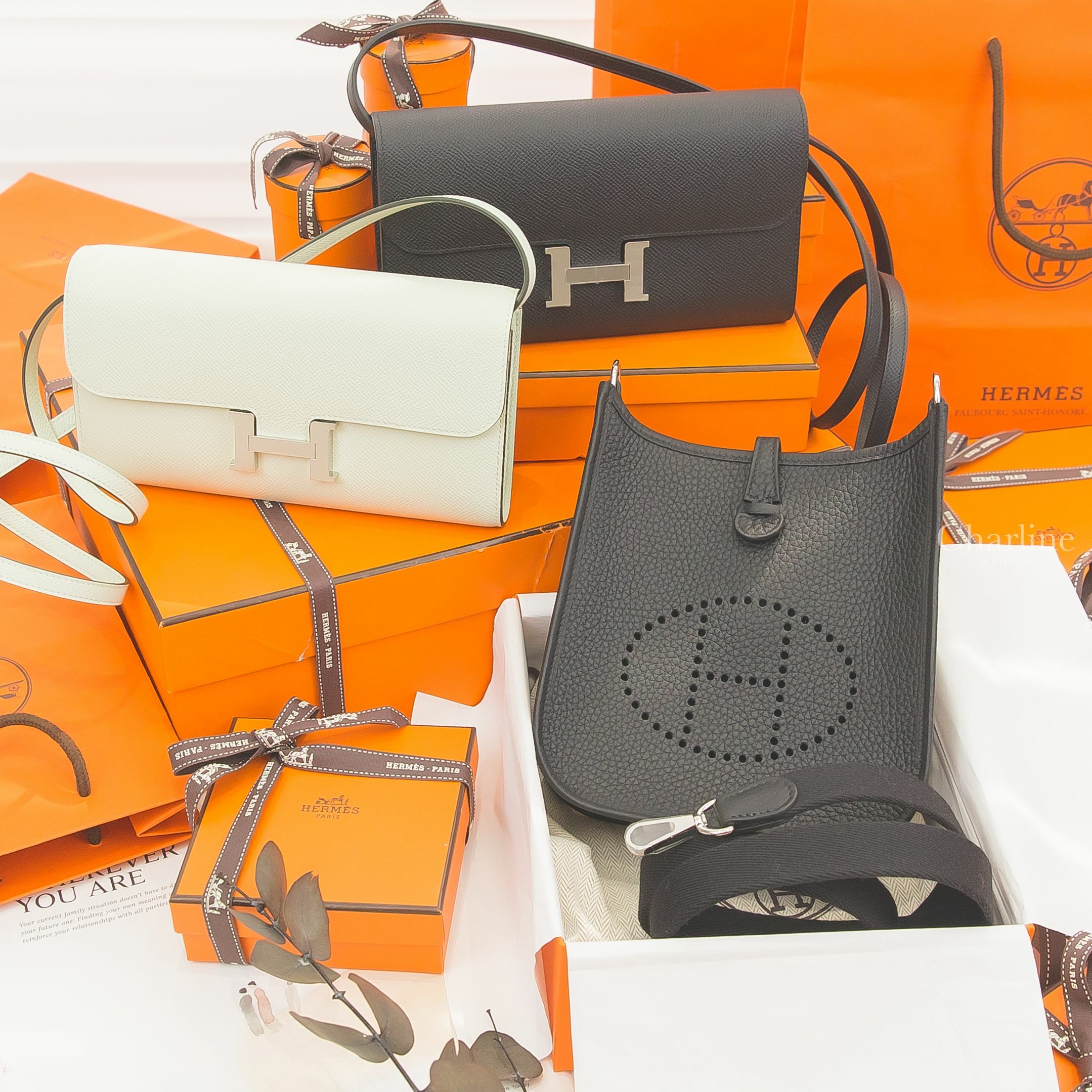 Hermès Constance To Go 氣泡綠銀釦,Hermès Constance To Go 黑色銀釦,Hermès Evelyne 16cm 黑色銀釦二代-Charline Boutique 精品代購