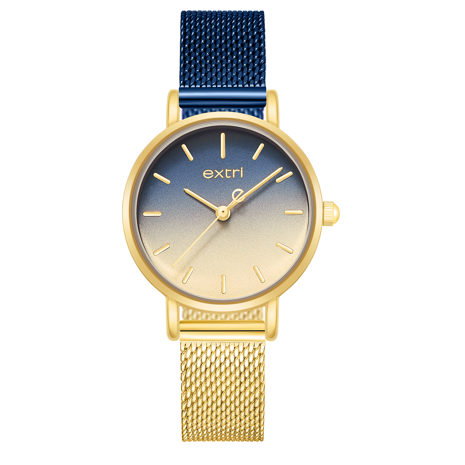 【EXTRI】E1074 三針 滑動制式掛掣錶帶扣 米蘭錶帶 防水30米 石英 女款 手錶