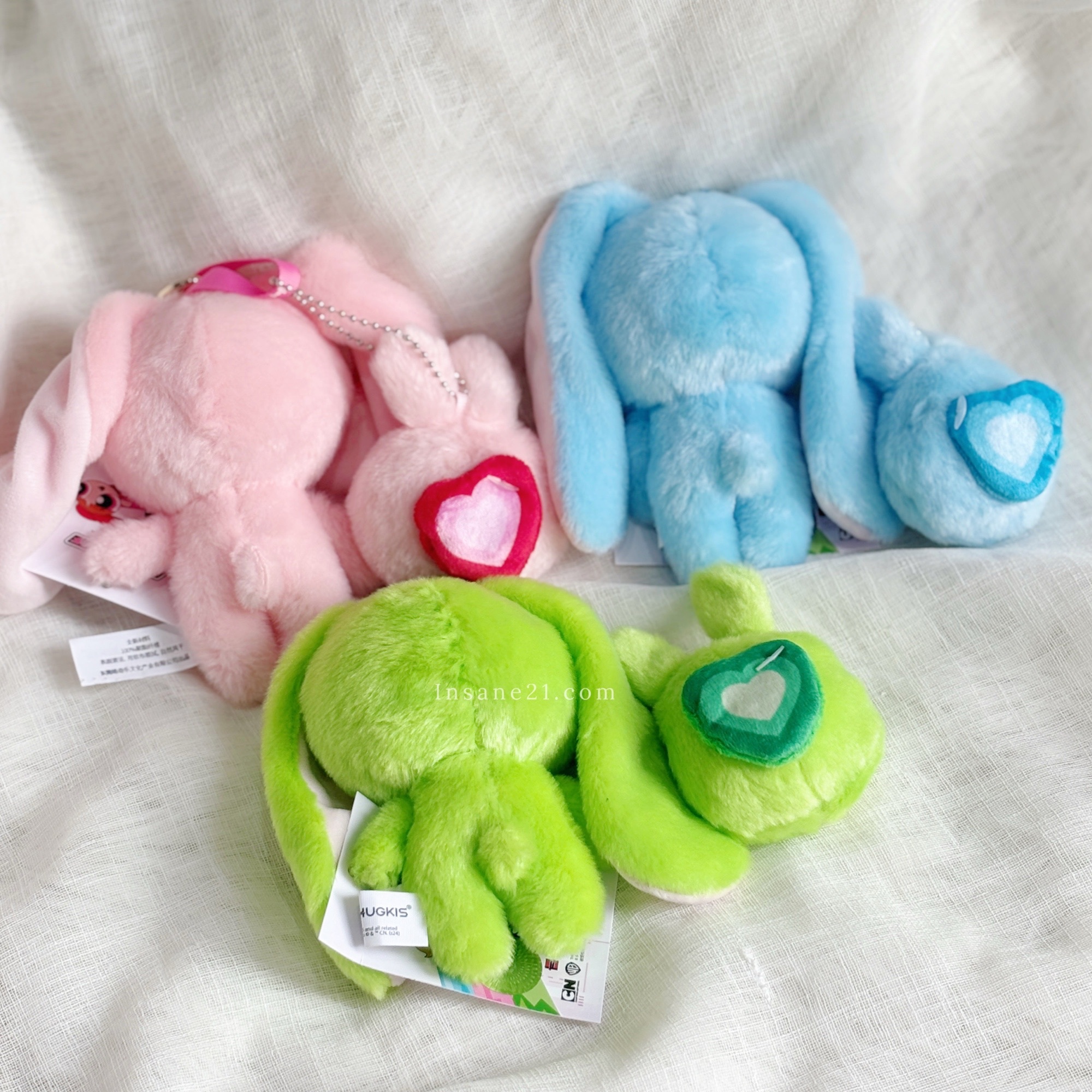 飛天小女警 子母吊飾 垂耳款 絨毛玩具 掛飾 兩隻入 磁吸式 冰箱貼