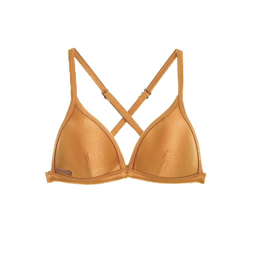 【絲光南瓜藤黃】UPii 三角美胸可調式背勾上衣