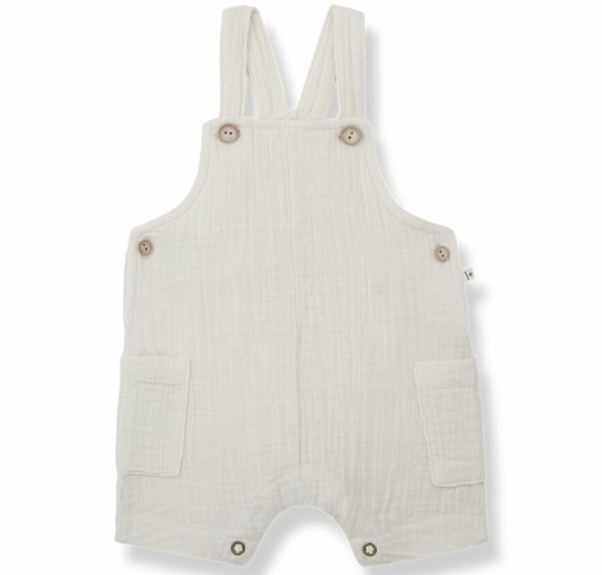 1+ in the family 簡約棉質吊帶褲 ROMAN off-white