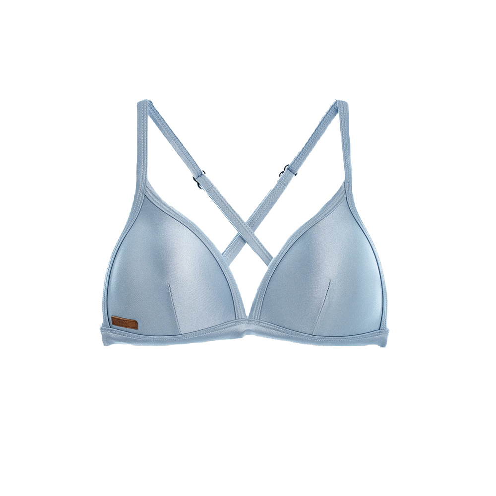 【絲光灰藍】UPii 三角美胸可調式背勾上衣