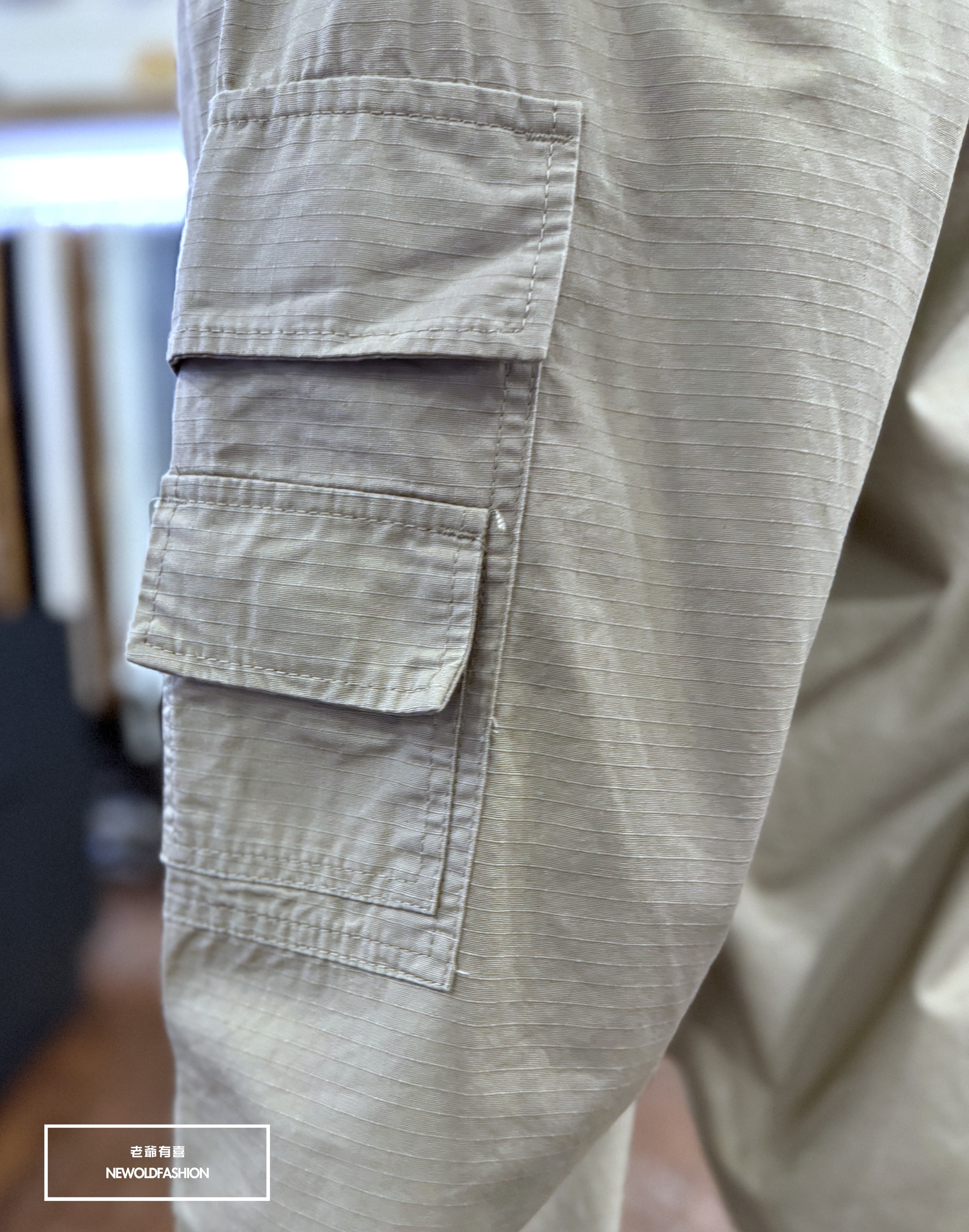 『新品上市』重磅魔鬼氈口袋工裝寬褲-卡其(NOF25029007)