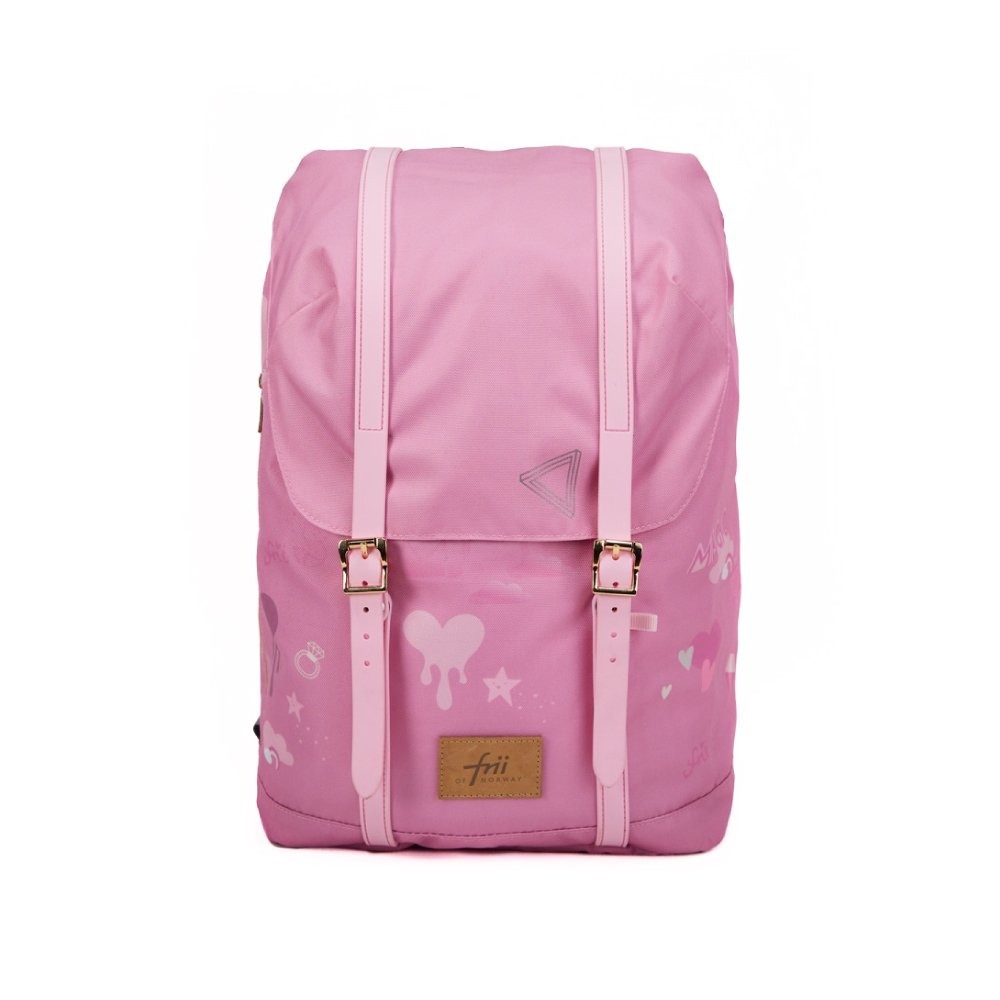 挪威Frii Retro 30L輕量護脊書包-開心粉