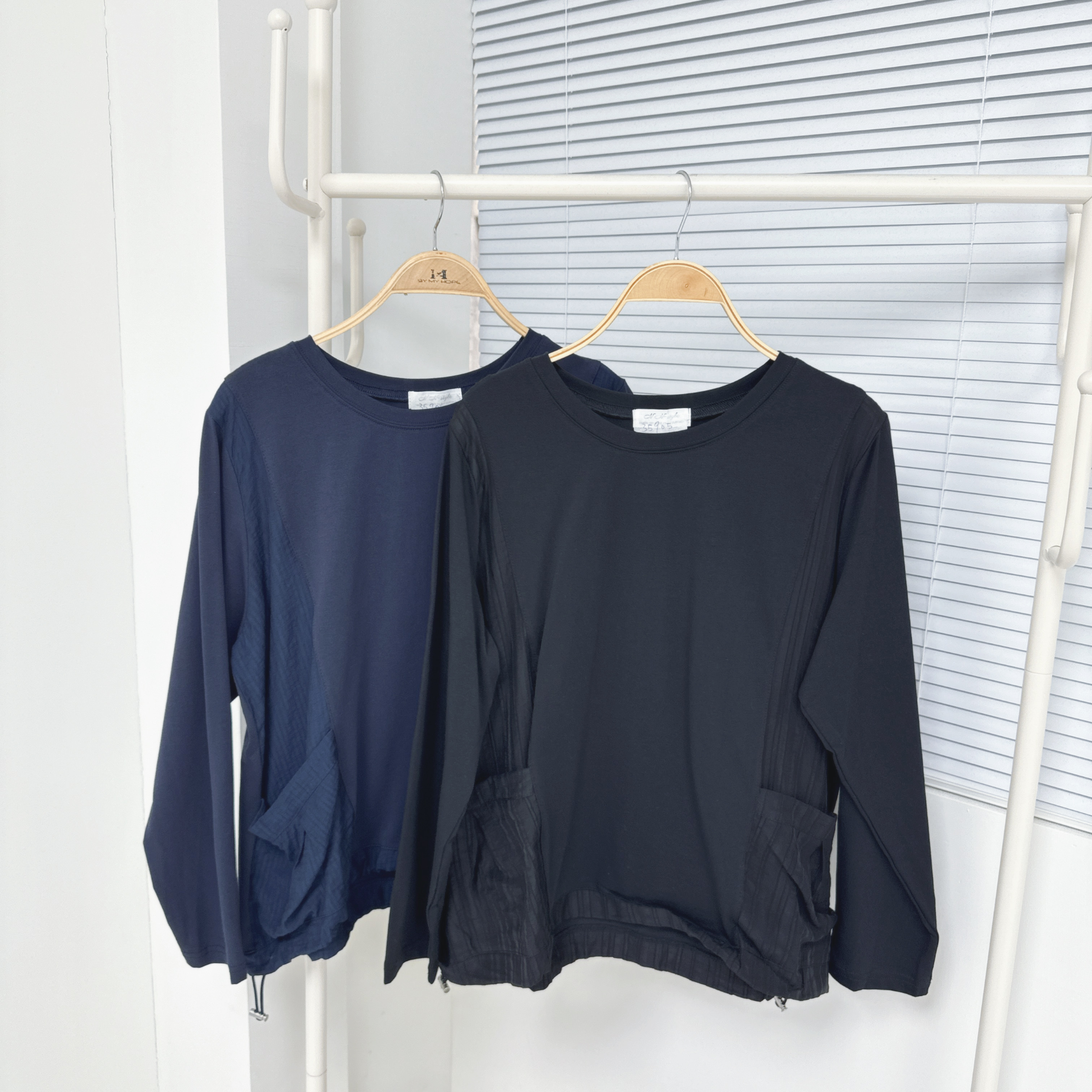 【廠家制】側兩袋長袖TOP