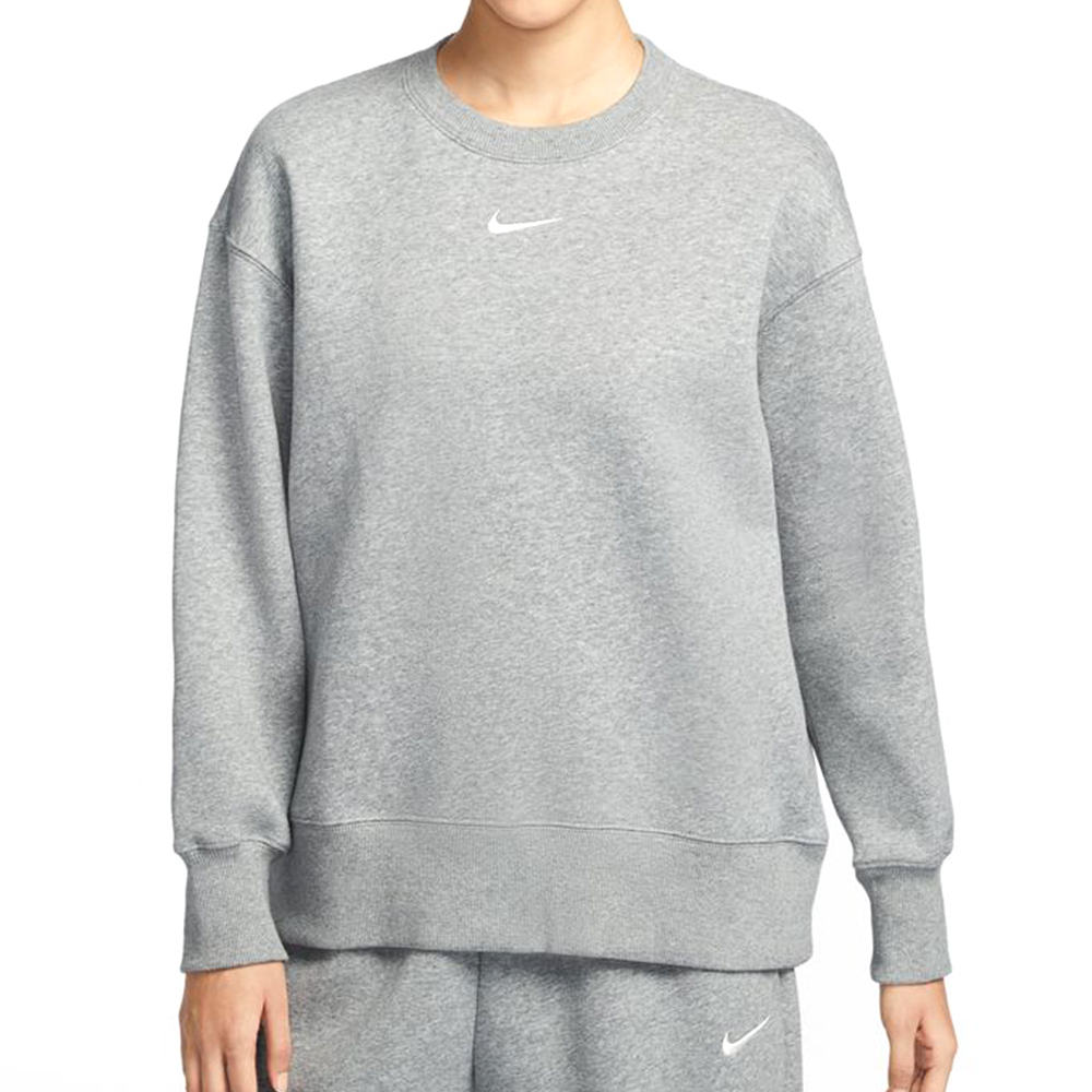 Nike PHNX FLC OS Long CRE 女款 灰色 運動 休閒 圓領 超寬鬆 長袖 FZ4271-063