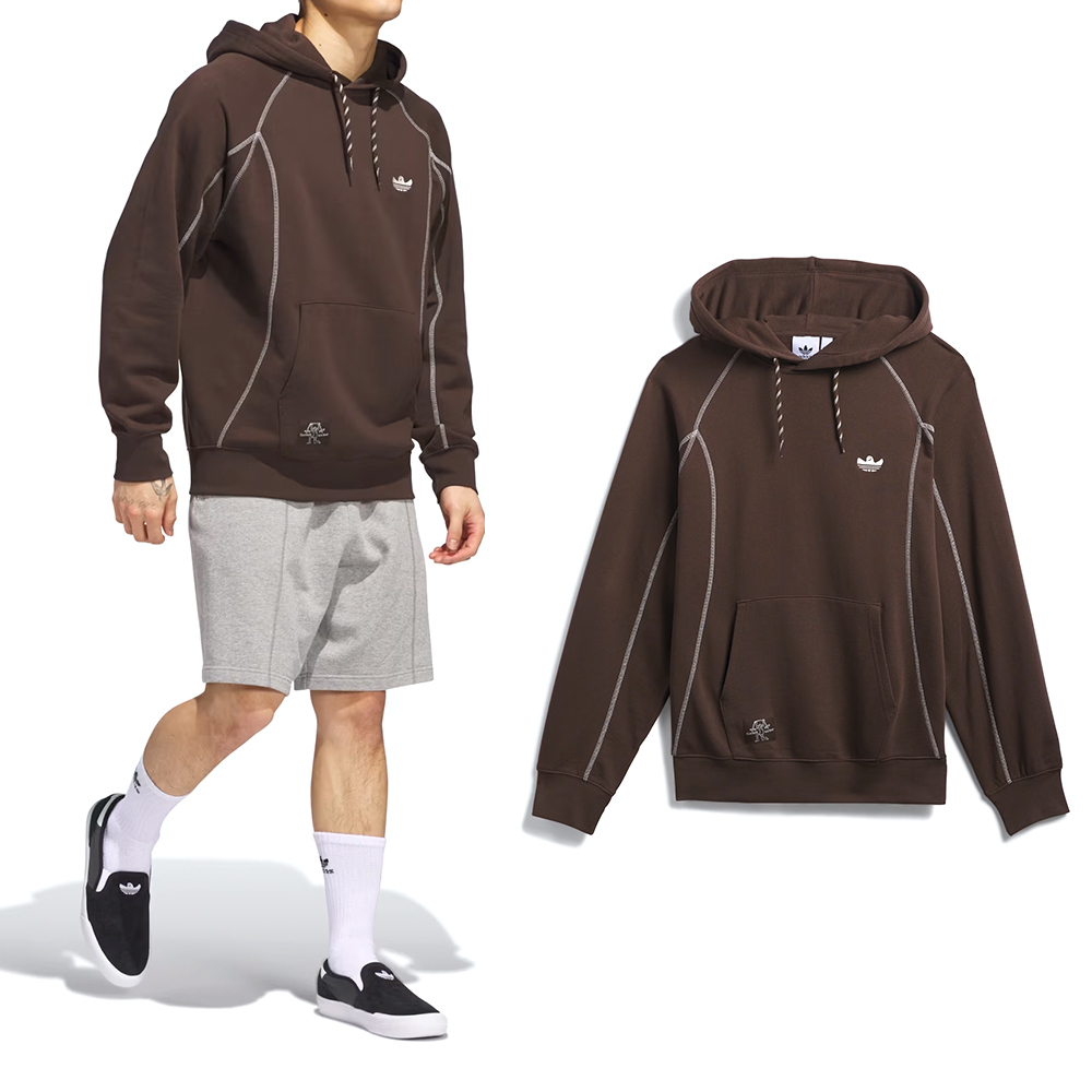 Adidas Shmoo FW Hoodie 男款 女款 咖啡色 上衣 運動 休閒 三葉草 連帽 長袖 JC7637