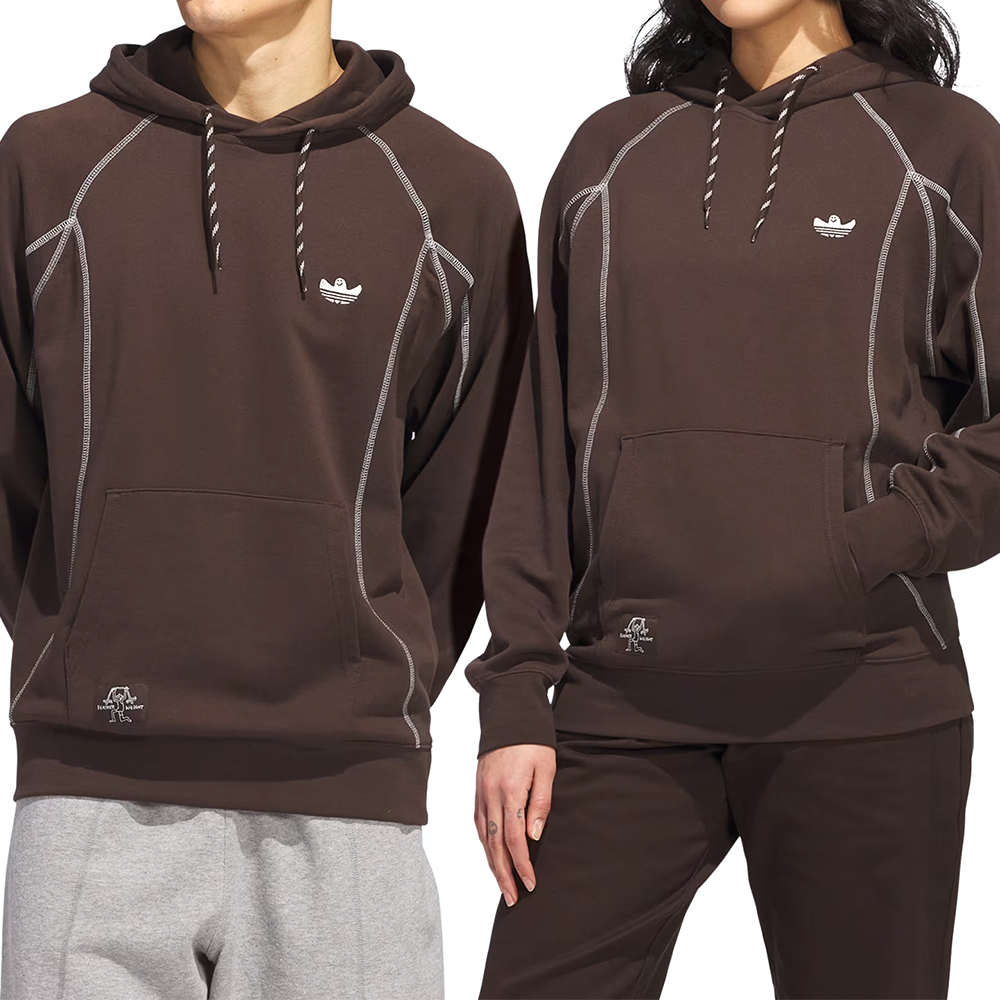 Adidas Shmoo FW Hoodie 男款 女款 咖啡色 上衣 運動 休閒 三葉草 連帽 長袖 JC7637
