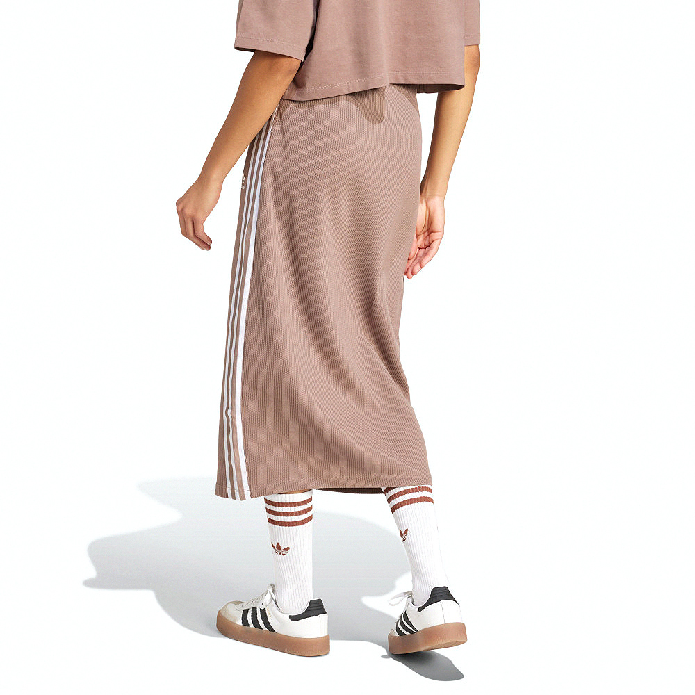 Adidas Knitted Skirt 女款 奶茶色 運動 休閒 復古 簡約 修身 刺繡 針織 長裙 JD4606