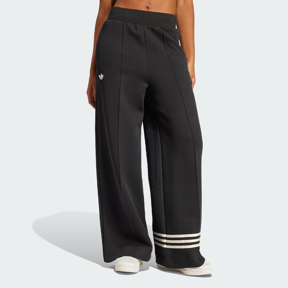 Adidas NEUCL Track Pant 女款 黑色 運動 休閒 三葉草 寬鬆 拉鍊 高腰 長褲 JI8516