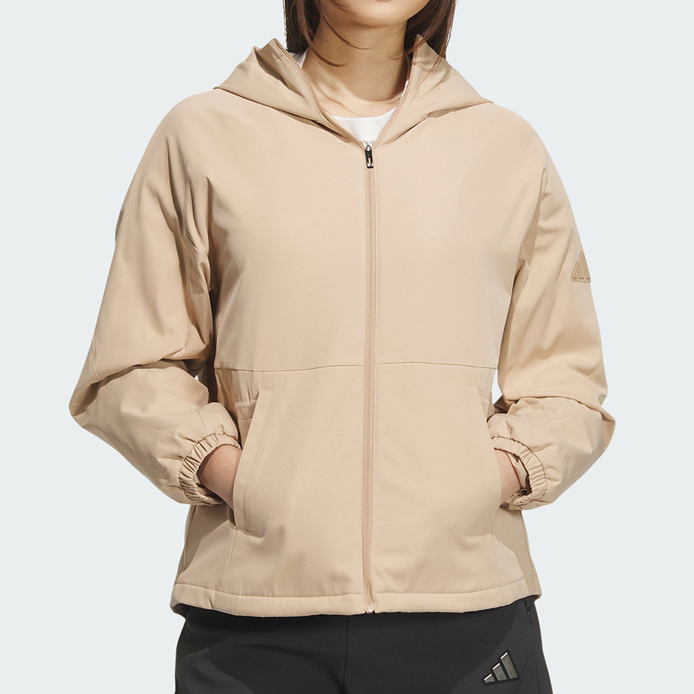 Adidas MT All Day JKT 女款 奶茶色 休閒 寬鬆 拉鍊 口袋 運動 連帽 外套 JM8813