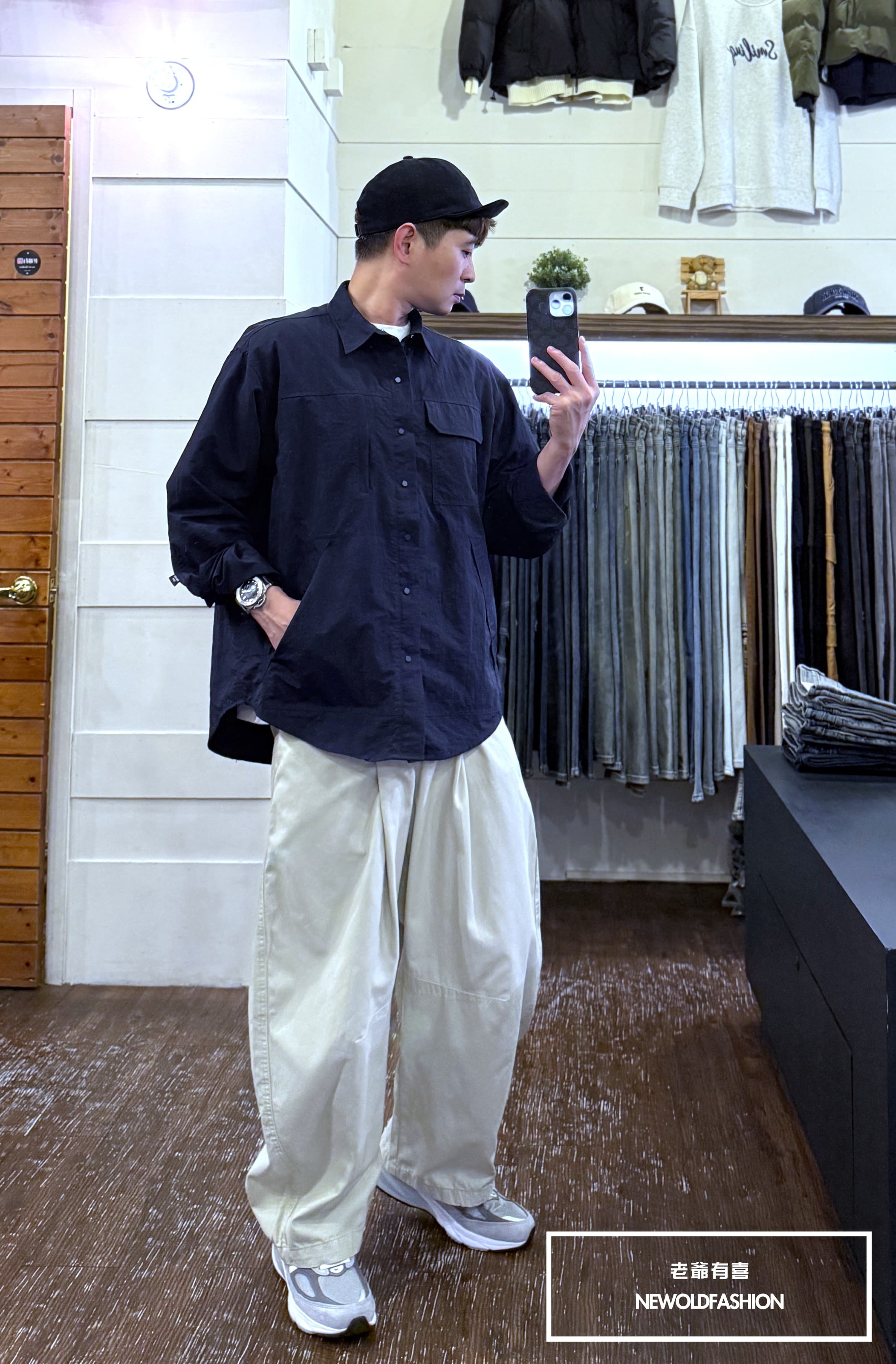 『新品上市』重磅大口袋抽繩打褶工裝寬褲-卡其(NOF25023009)