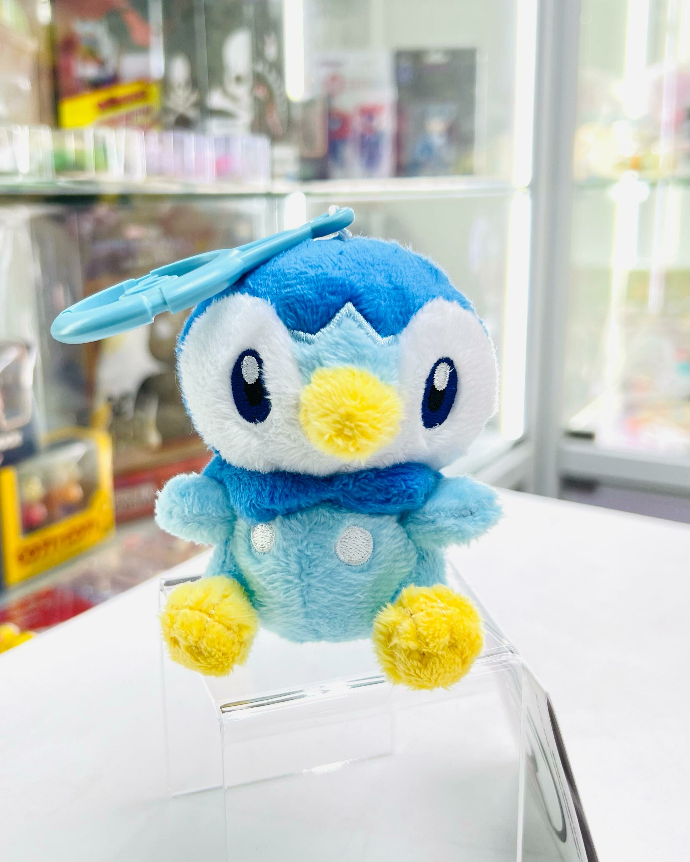 Pokemon Piplup mascot with carabiner