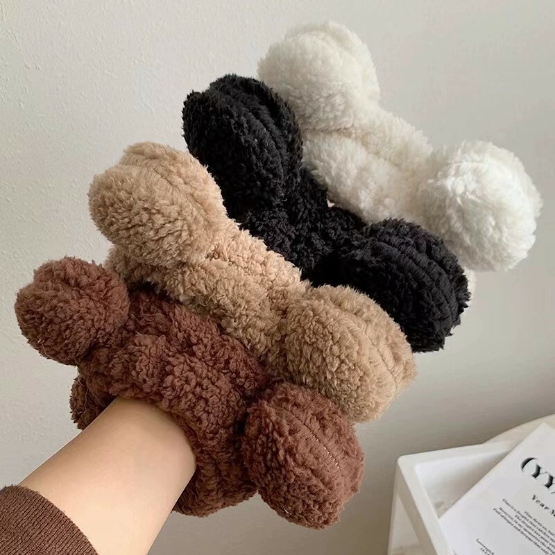 《5700》可愛毛絨小熊耳朵束髮帶