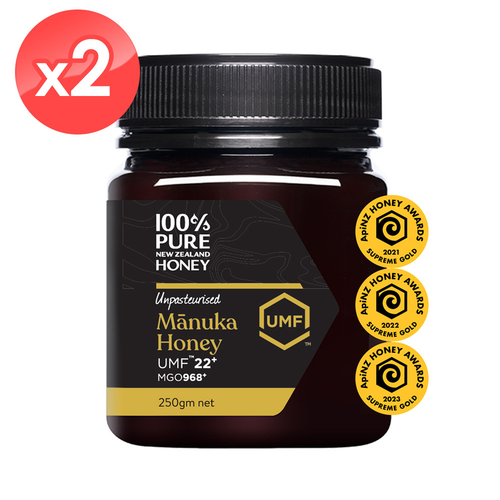 限時52折!【紐西蘭恩賜】麥蘆卡蜂蜜UMF22+ 2瓶組 (250公克)/麥盧卡/Manuka Honey