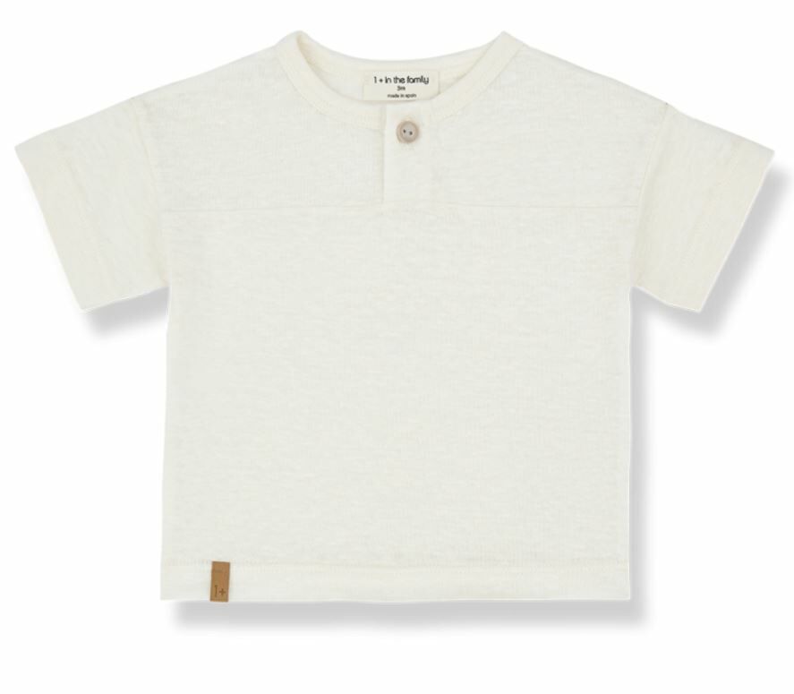 1+ in the family 亞麻單扣上衣  RAFA off-white