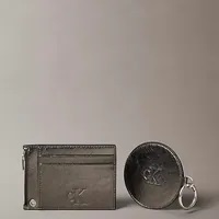 [S] CALVIN KLEIN METALLIC WALLET AND MIRROR GIFT SET,BLACK, 198294087705 (SCK685)