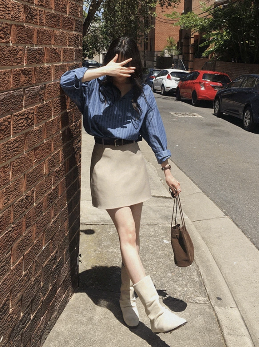 預訂｜SLOWAND #SLOWMADE 簡約俐落剪裁迷你裙 (2 Color)