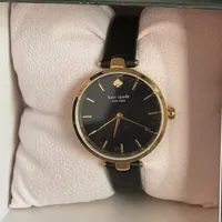 [S] KATE SPADE KSW9048 NEW YORK HOLLAND BLACK LEATHER WATCH, 796483542815 (SKS1615)