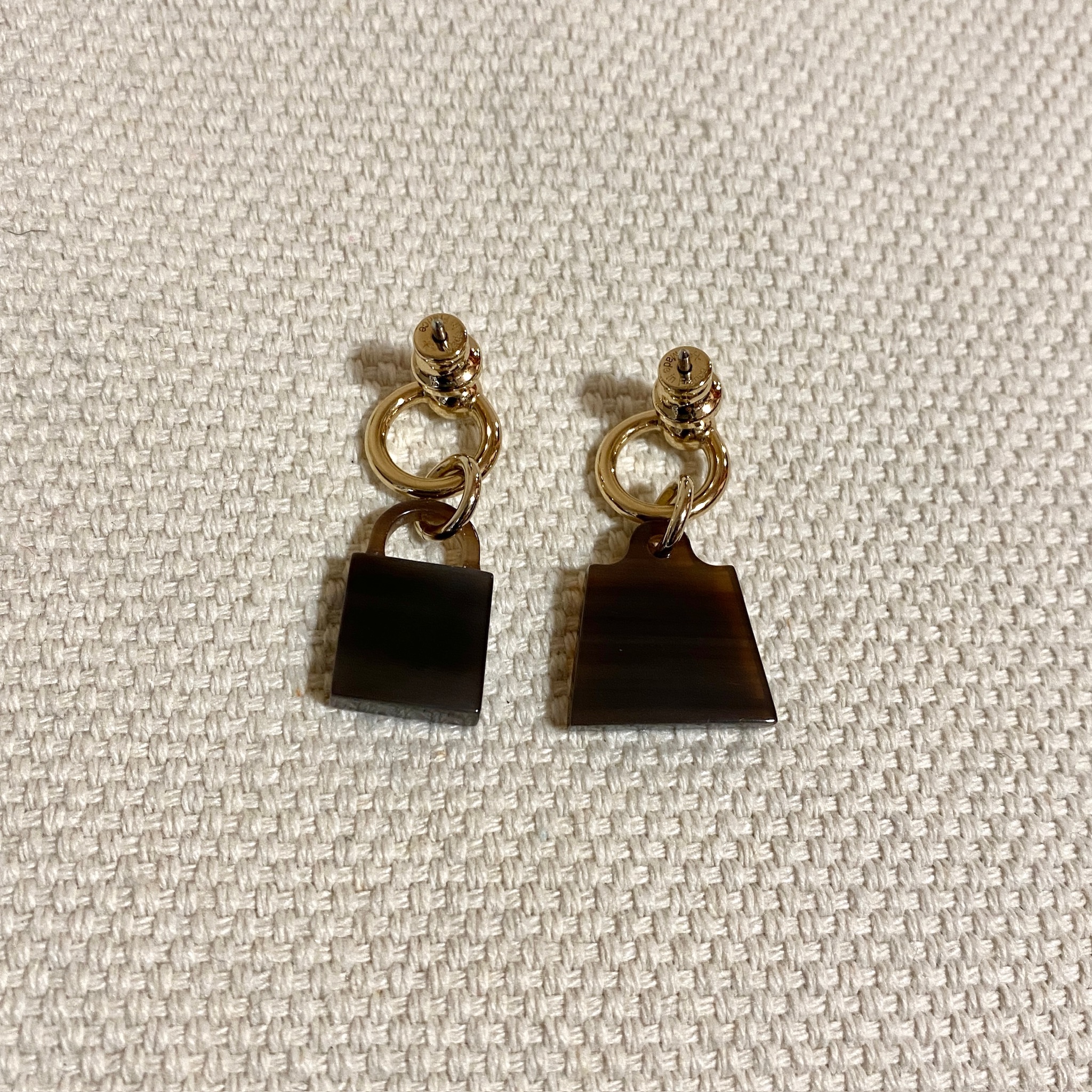 Pre-owned] Hermes amulette maroquinier earrings gold