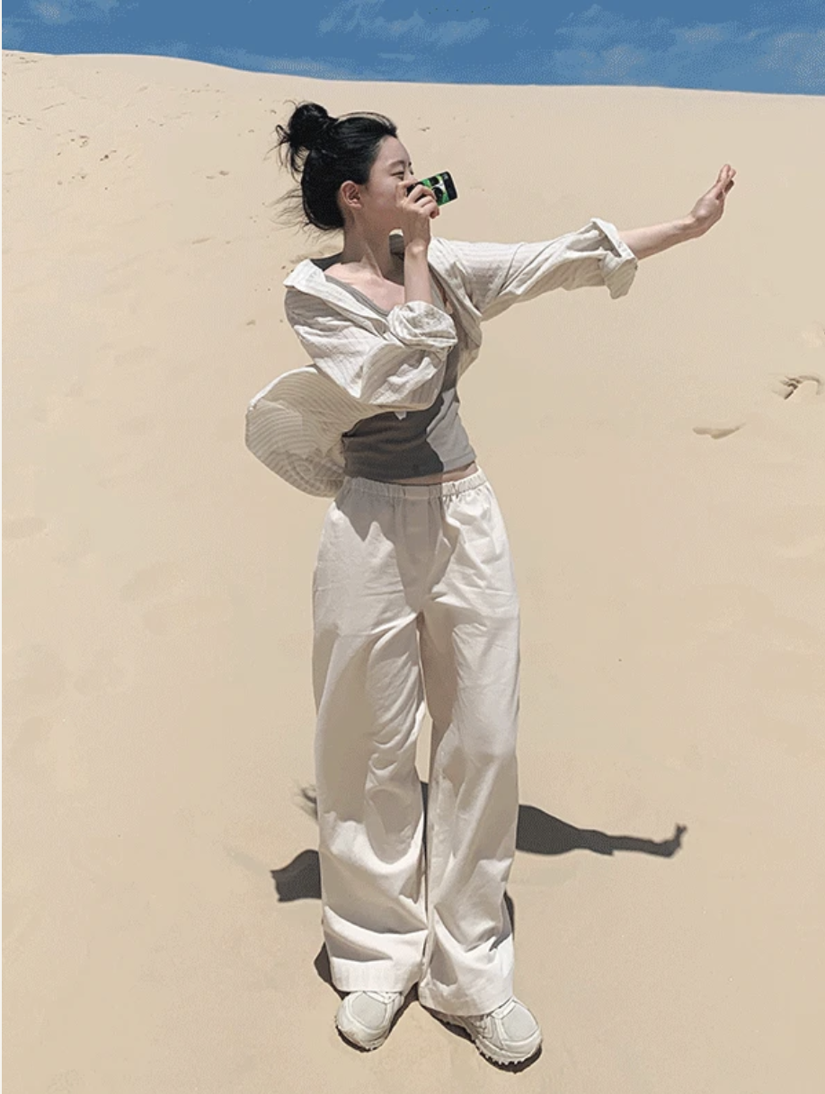 預訂｜SLOWAND #SLOWMADE 自然感棉質鬆緊腰長褲 (2 Color)