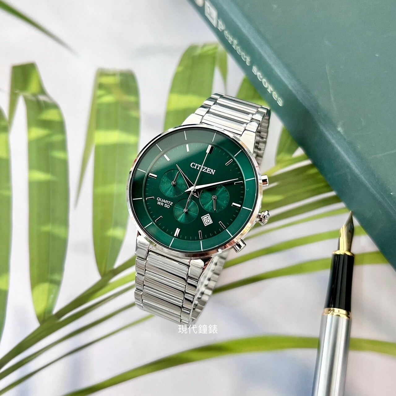 【CITIZEN 星辰】Chronograph系列 簡約三眼計時腕錶AN8220-52X 42mm現代鐘錶