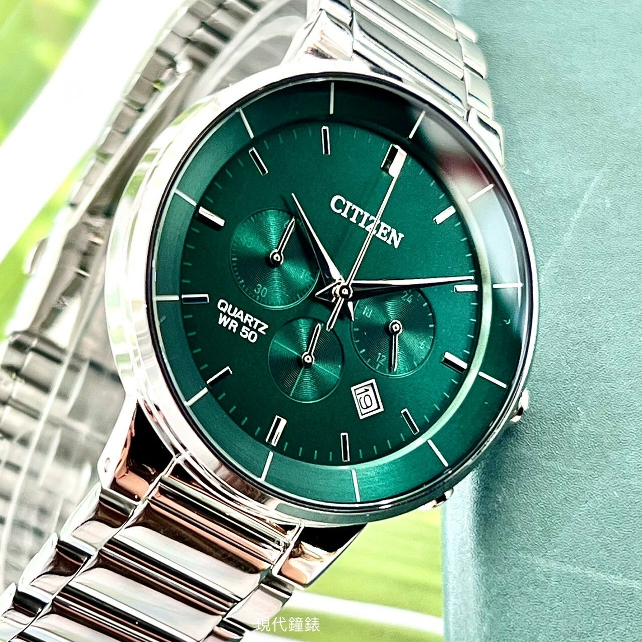 【CITIZEN 星辰】Chronograph系列 簡約三眼計時腕錶AN8220-52X 42mm現代鐘錶