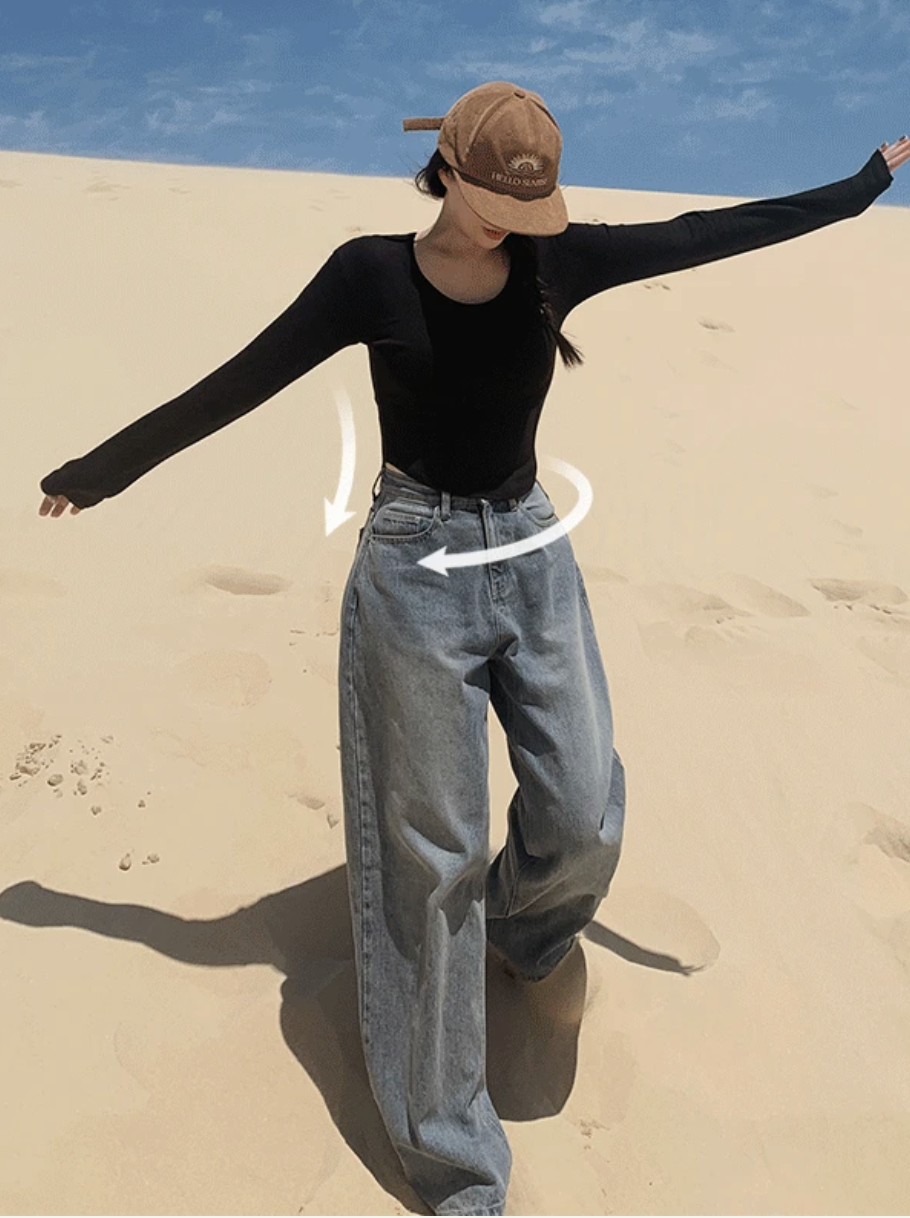 預訂｜SLOWAND #SLOWMADE 顯瘦極寬直筒牛仔褲 (One Color)