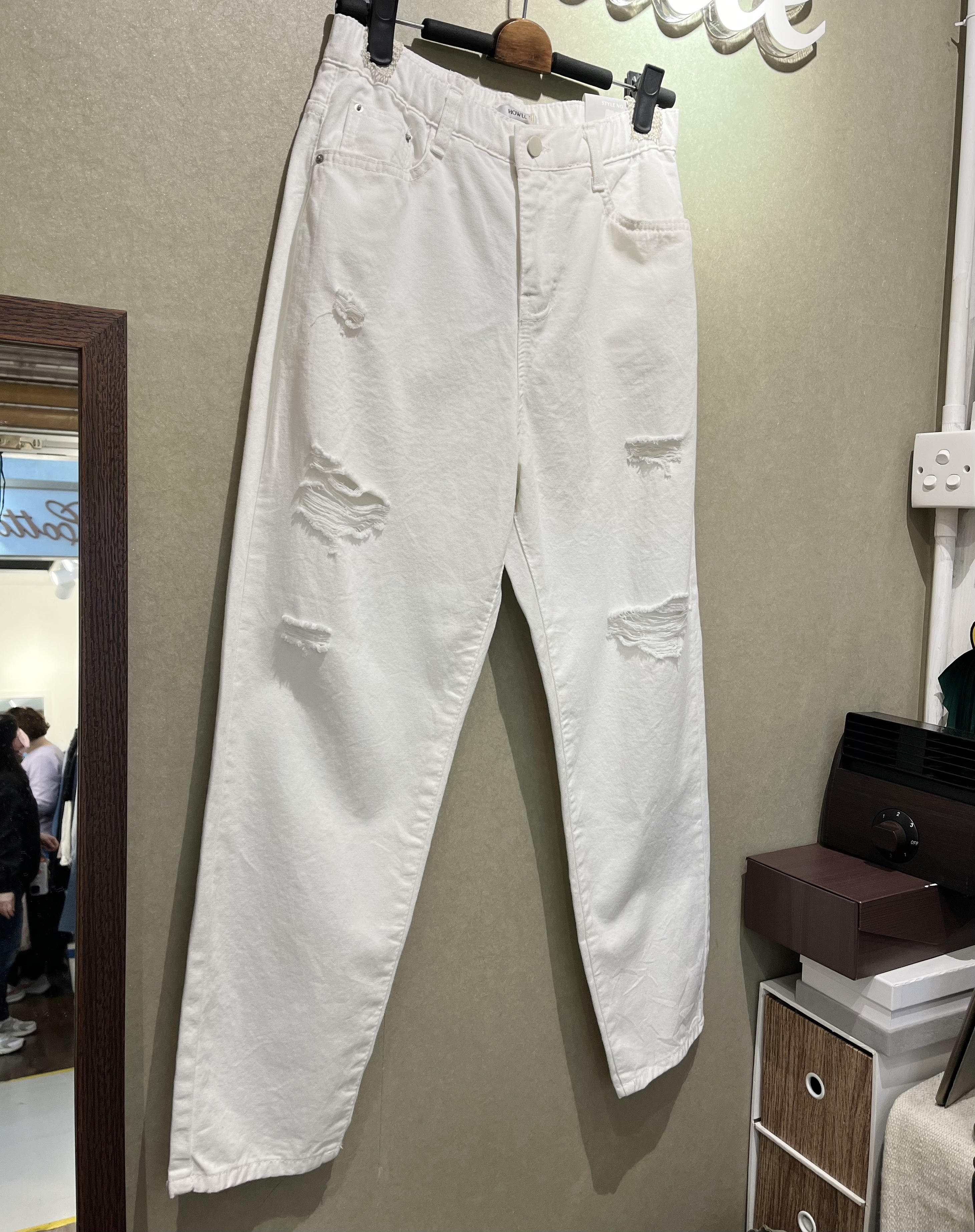 🌟白色薄身牛仔褲