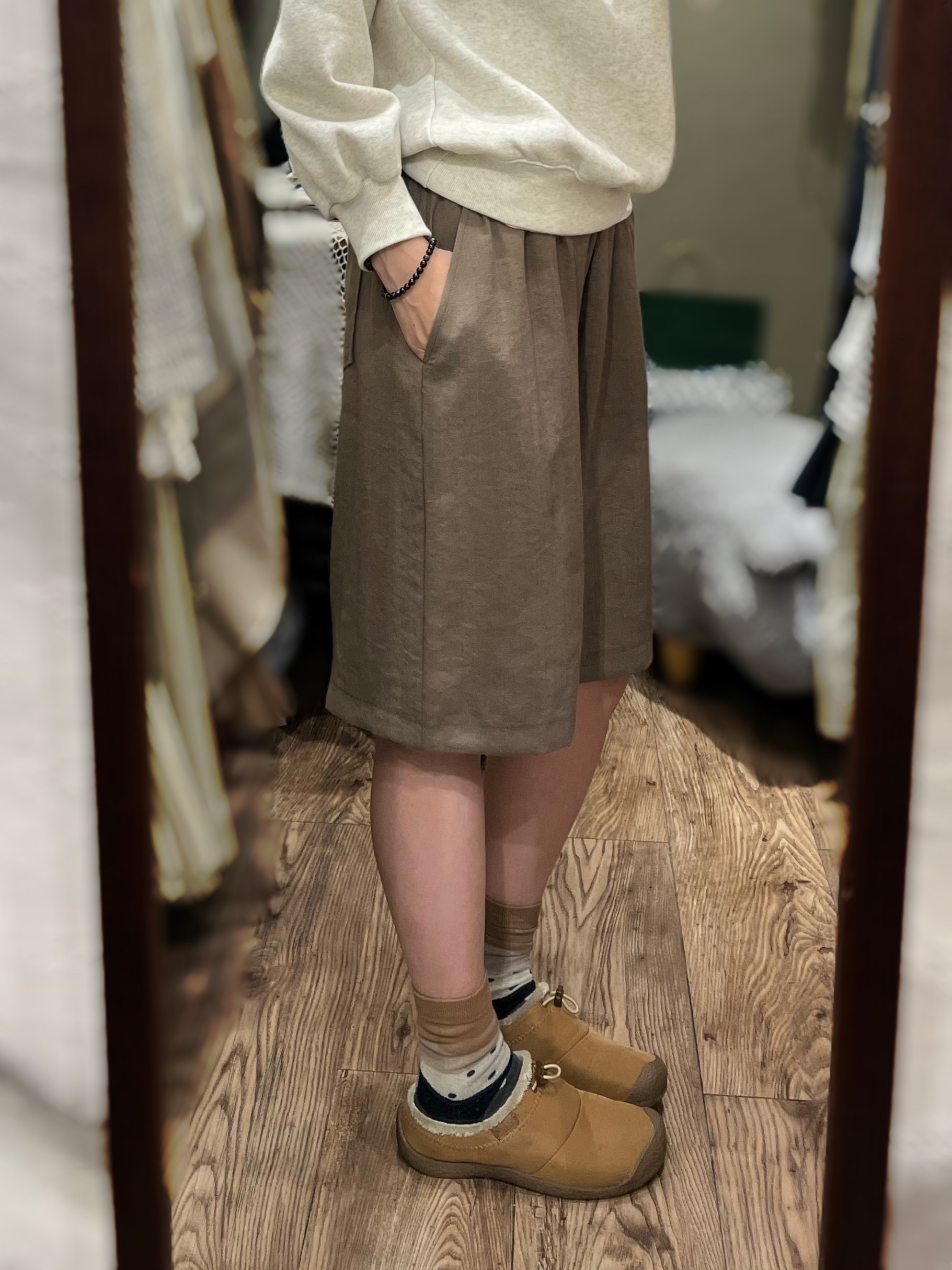 🌟人造絲+麻質 清爽短褲