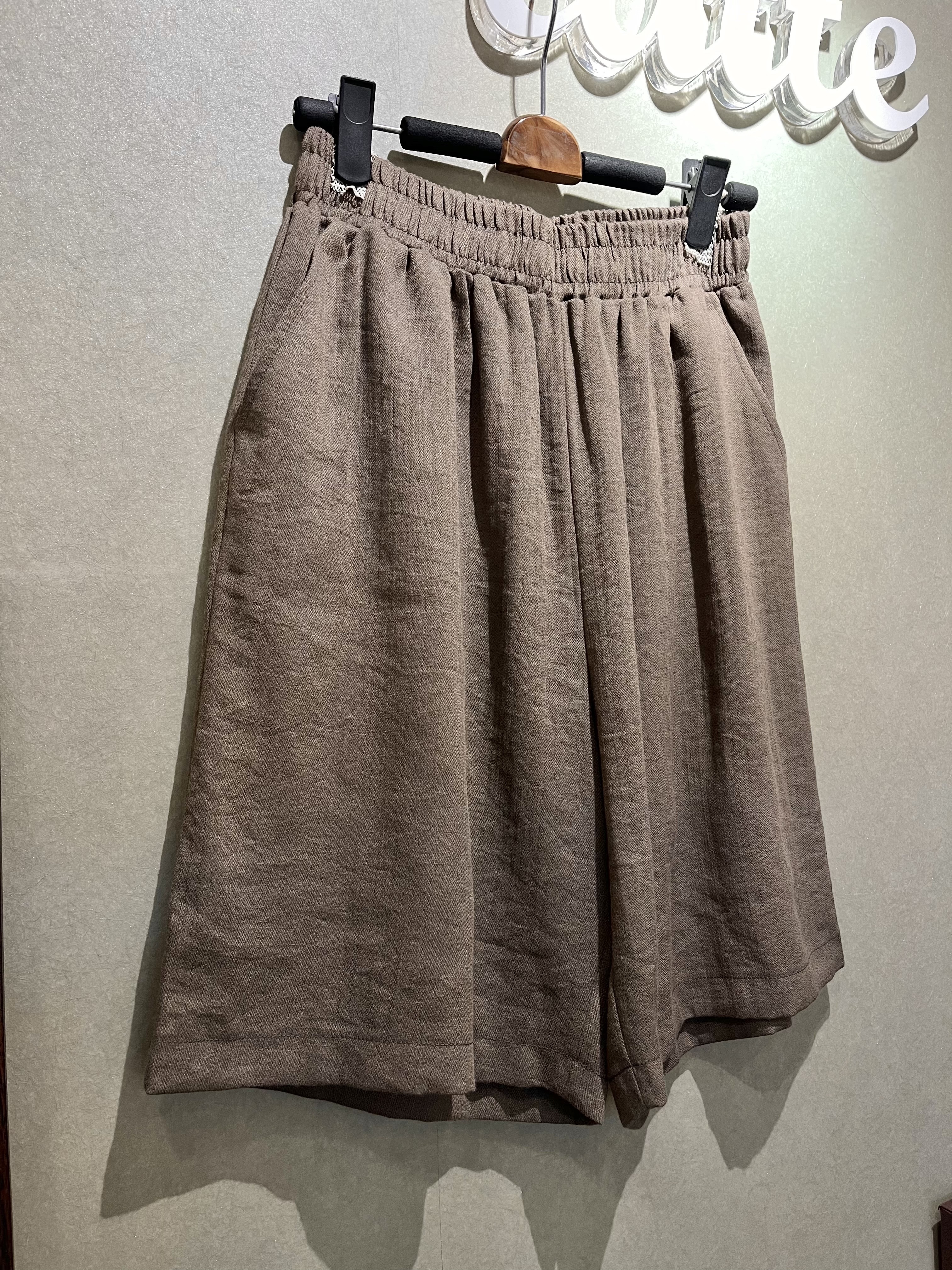 🌟人造絲+麻質 清爽短褲