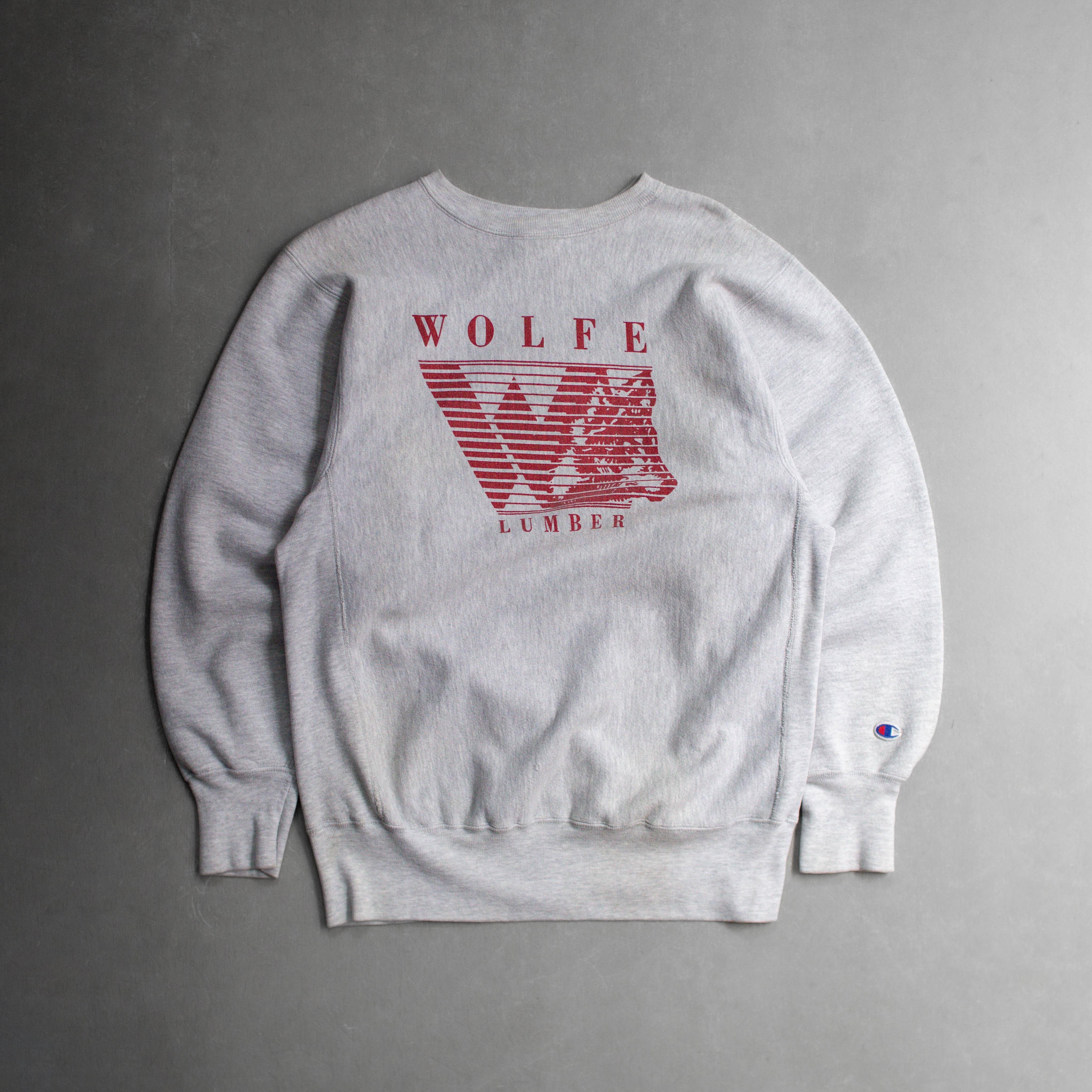 90S CHAMPION REVERSE WEAVE SWEATSHIRT 美國製 木工公司 灰色 大學T