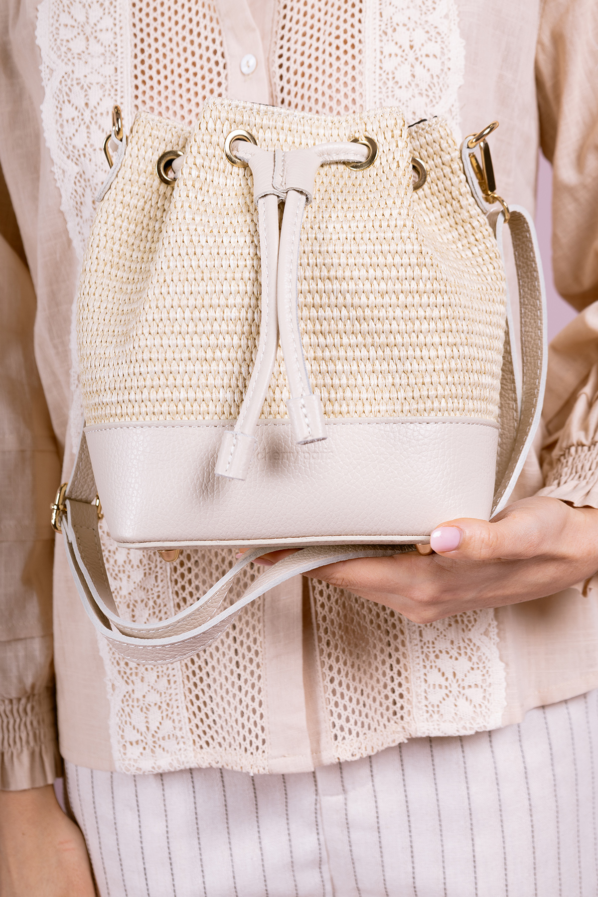 Cherry Paris Leather CINTHYA RAPHIA 4170 Beige 米色