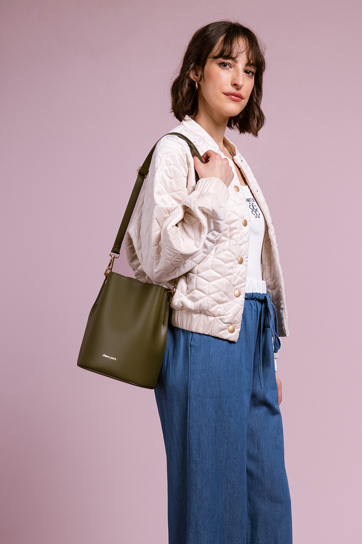 Cherry Paris Leather NITA 4171 Kaki 卡其綠