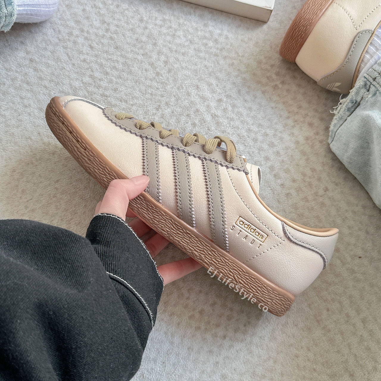 ADIDAS ORIGINALS STADT 淡奶茶 粉杏 大地色 焦糖底 男女鞋 JR8313 / 現貨+預購