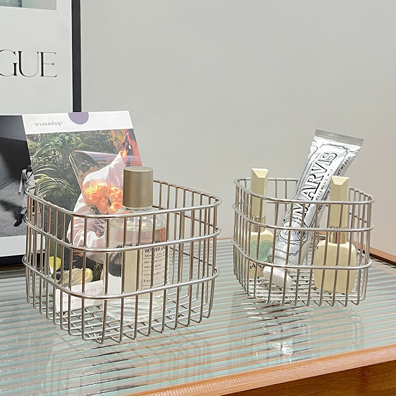 《5703》INS風不鏽鋼正方形收納籃