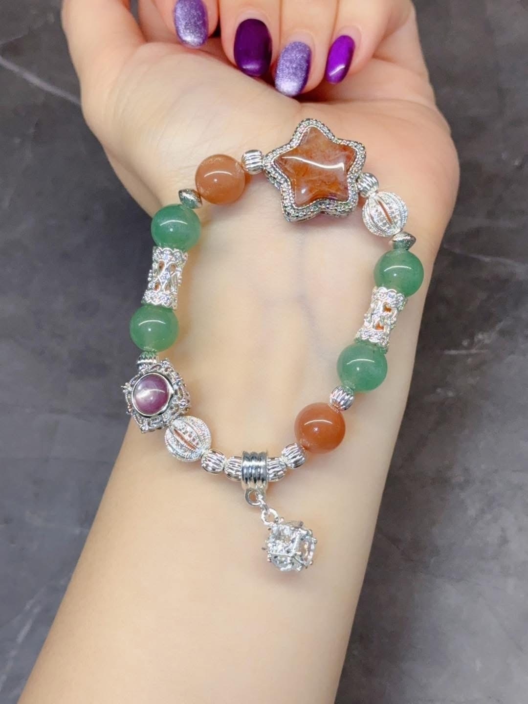 橙膠花盒子.金沙太陽石.東陵玉.紫鋰雲母盒子 5009313