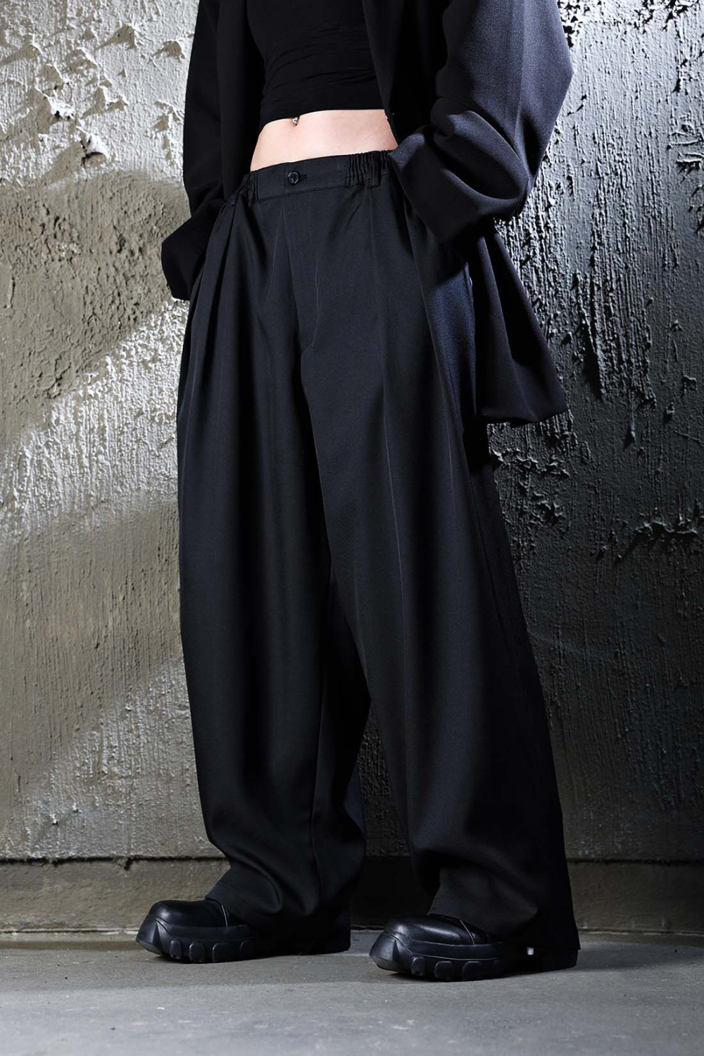 綁帶氣球鬆緊帶休閒褲