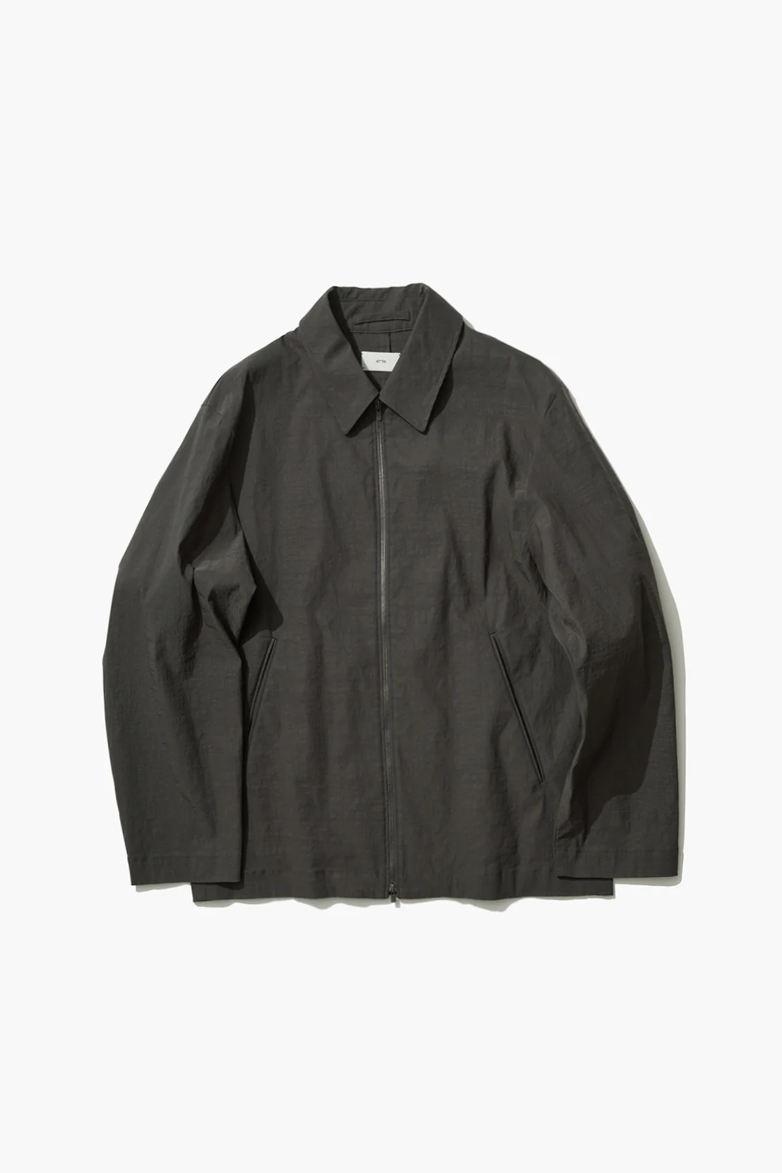 ATON STRETCH NYLON LINEN ZIP-UP JACKET (2COL)