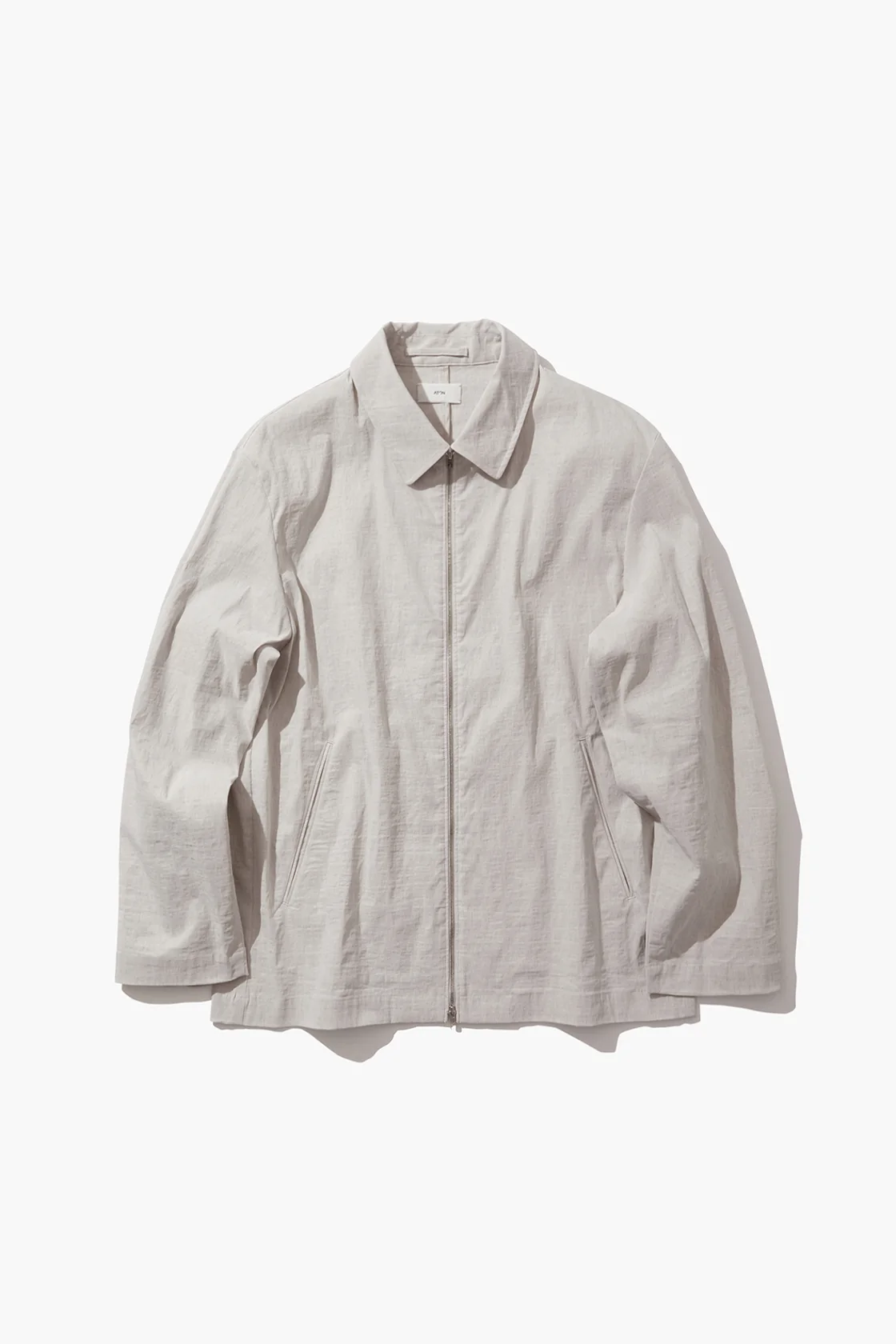 ATON STRETCH NYLON LINEN ZIP-UP JACKET (2COL)