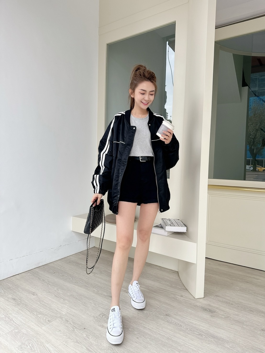 【預購】🔥02.26春夏新品］🤍闆娘自留款］🇰🇷正韓超質感休閒寬鬆飛行外套（黑色/兩色）