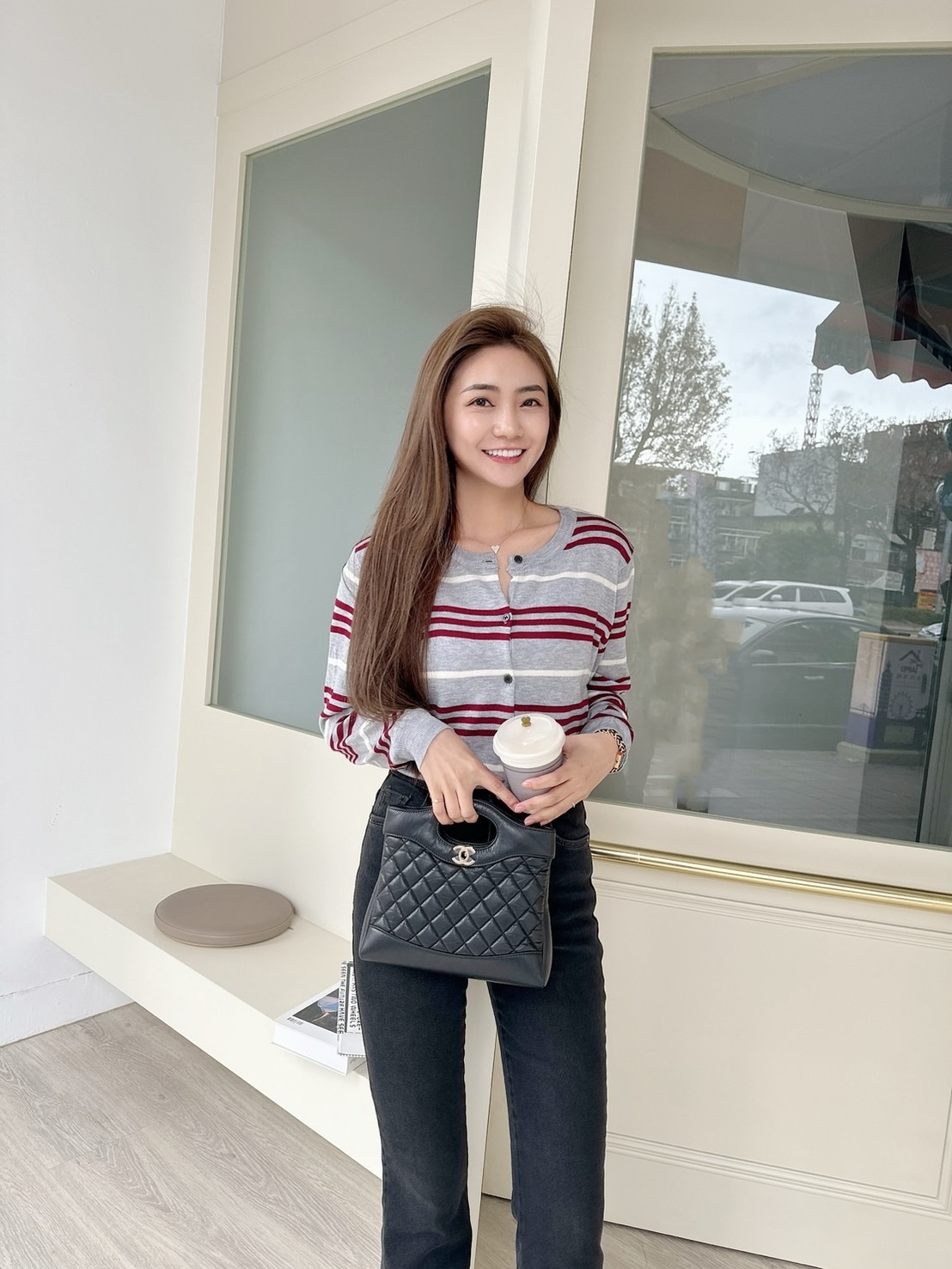 【預購】🔥02.26春夏新品］💥闆娘自留款］🇰🇷正韓超質感親膚條紋兩穿開襟外套