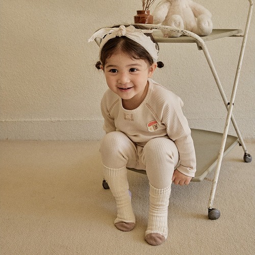 DTD X CHUBBY CHEEKS CLUB 蘑菇樂園系列-羅紋居家服上下套裝