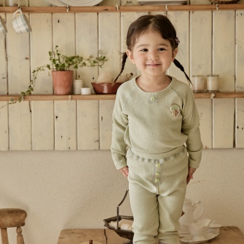 DTD X CHUBBY CHEEKS CLUB 蘑菇樂園系列-羅紋居家服上下套裝